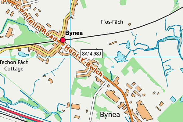 SA14 9SJ map - OS VectorMap District (Ordnance Survey)