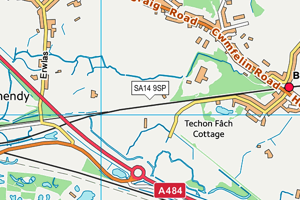 SA14 9SP map - OS VectorMap District (Ordnance Survey)