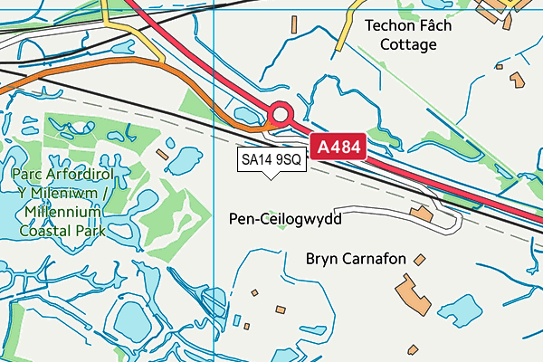 SA14 9SQ map - OS VectorMap District (Ordnance Survey)