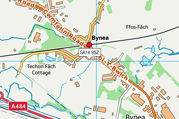 SA14 9SZ map - OS VectorMap District (Ordnance Survey)