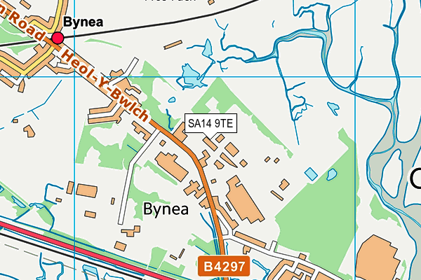 SA14 9TE map - OS VectorMap District (Ordnance Survey)