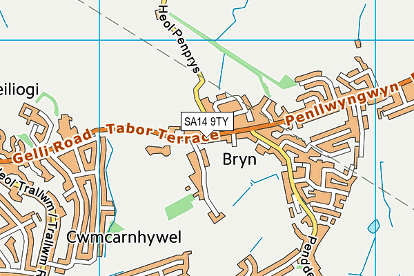 SA14 9TY map - OS VectorMap District (Ordnance Survey)