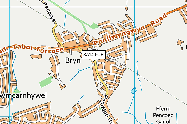 SA14 9UB map - OS VectorMap District (Ordnance Survey)