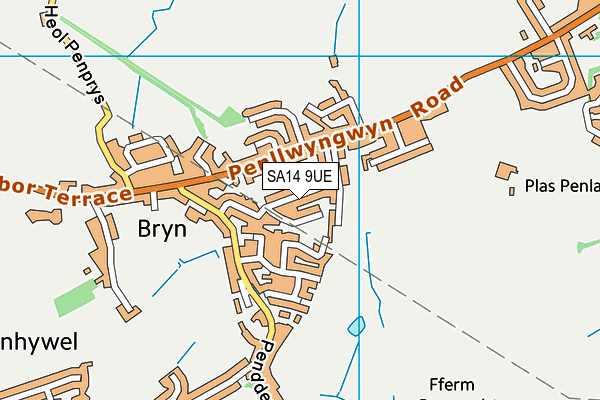 SA14 9UE map - OS VectorMap District (Ordnance Survey)