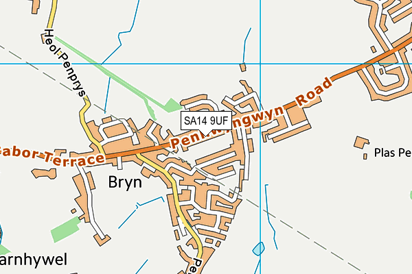 SA14 9UF map - OS VectorMap District (Ordnance Survey)