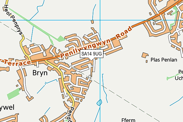 SA14 9UG map - OS VectorMap District (Ordnance Survey)