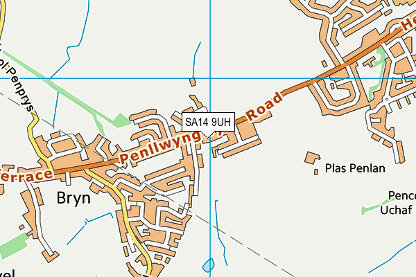 SA14 9UH map - OS VectorMap District (Ordnance Survey)