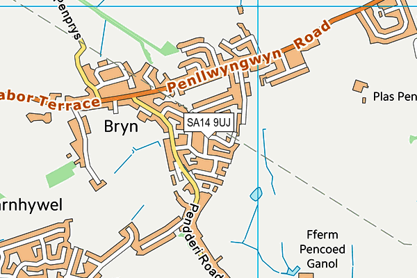 SA14 9UJ map - OS VectorMap District (Ordnance Survey)