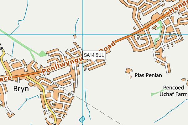 SA14 9UL map - OS VectorMap District (Ordnance Survey)