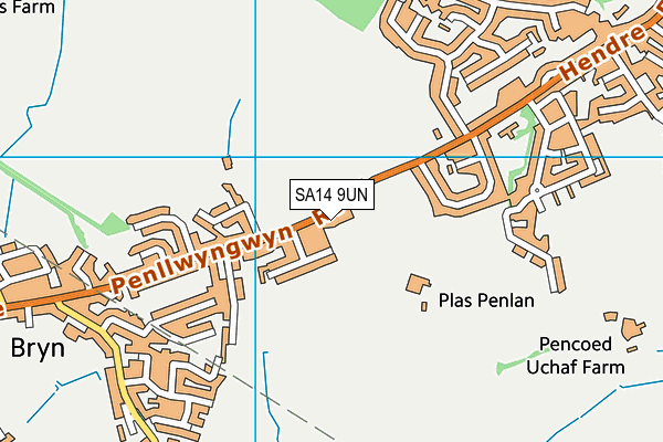 SA14 9UN map - OS VectorMap District (Ordnance Survey)