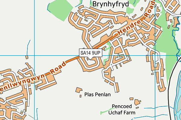 SA14 9UP map - OS VectorMap District (Ordnance Survey)