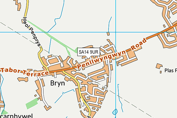 SA14 9UR map - OS VectorMap District (Ordnance Survey)