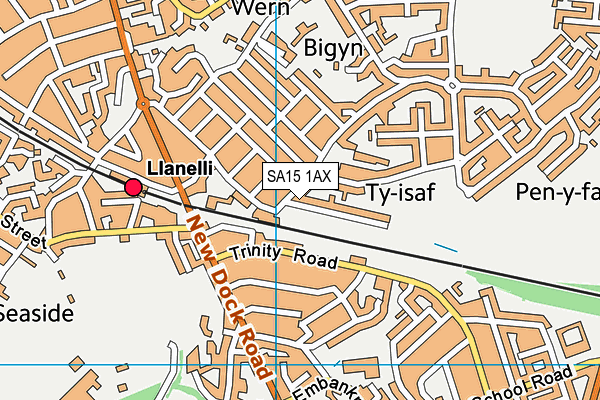 SA15 1AX map - OS VectorMap District (Ordnance Survey)