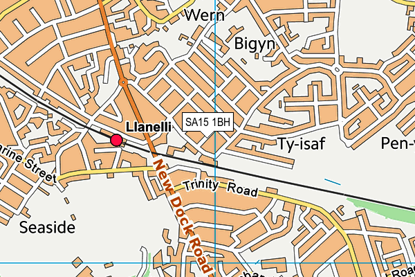 SA15 1BH map - OS VectorMap District (Ordnance Survey)