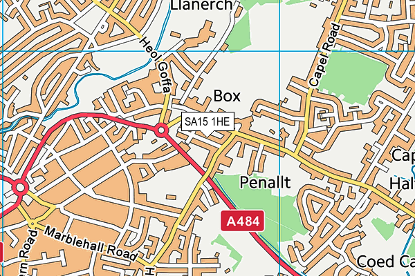 SA15 1HE map - OS VectorMap District (Ordnance Survey)