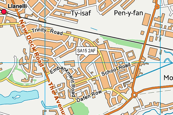 SA15 2AF map - OS VectorMap District (Ordnance Survey)