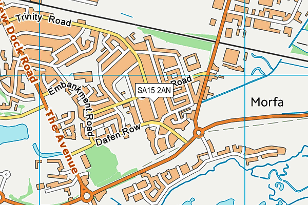 SA15 2AN map - OS VectorMap District (Ordnance Survey)