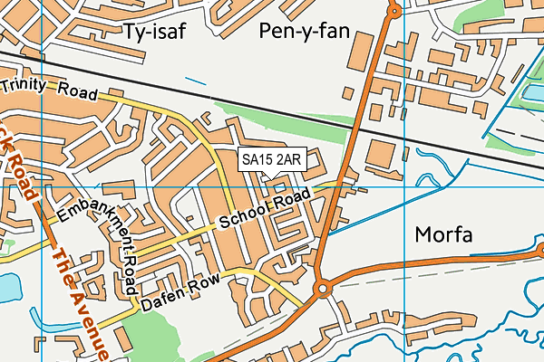 SA15 2AR map - OS VectorMap District (Ordnance Survey)