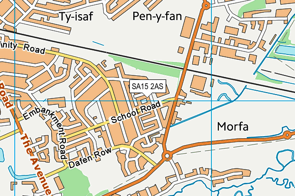 SA15 2AS map - OS VectorMap District (Ordnance Survey)
