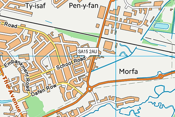 SA15 2AU map - OS VectorMap District (Ordnance Survey)