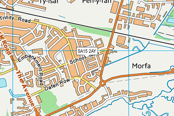 SA15 2AY map - OS VectorMap District (Ordnance Survey)