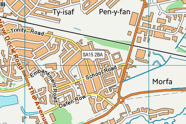 SA15 2BA map - OS VectorMap District (Ordnance Survey)