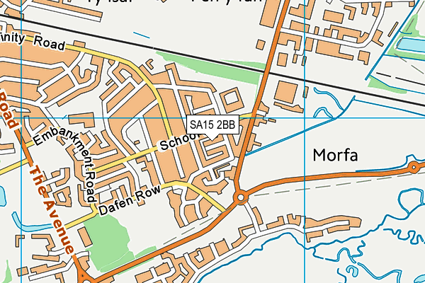 SA15 2BB map - OS VectorMap District (Ordnance Survey)