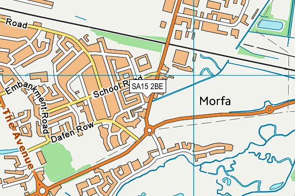 SA15 2BE map - OS VectorMap District (Ordnance Survey)