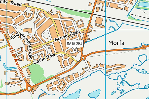 SA15 2BJ map - OS VectorMap District (Ordnance Survey)