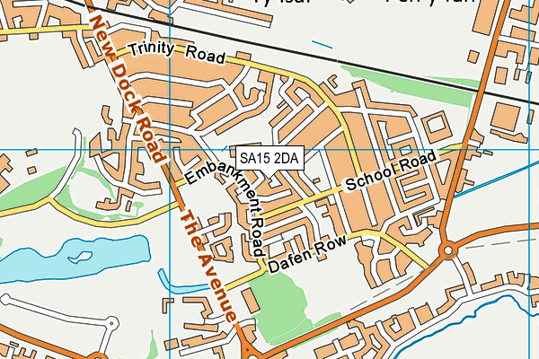 SA15 2DA map - OS VectorMap District (Ordnance Survey)