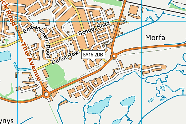 SA15 2DB map - OS VectorMap District (Ordnance Survey)