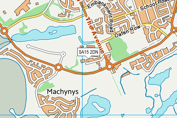 SA15 2DN map - OS VectorMap District (Ordnance Survey)