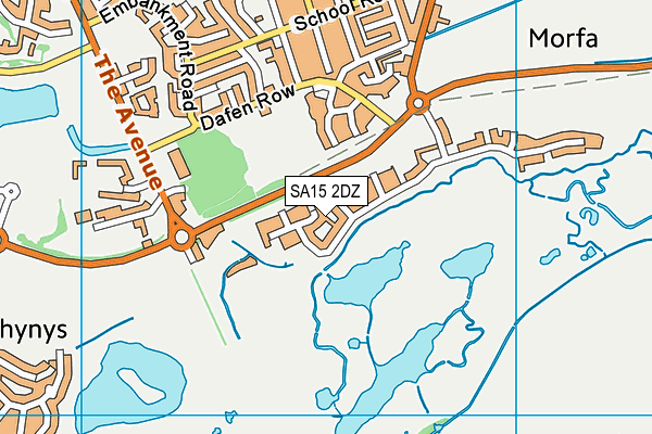 SA15 2DZ map - OS VectorMap District (Ordnance Survey)