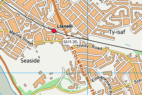 SA15 2EL map - OS VectorMap District (Ordnance Survey)