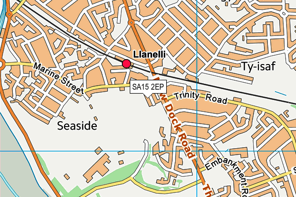 SA15 2EP map - OS VectorMap District (Ordnance Survey)