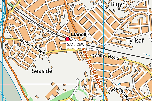 SA15 2EW map - OS VectorMap District (Ordnance Survey)