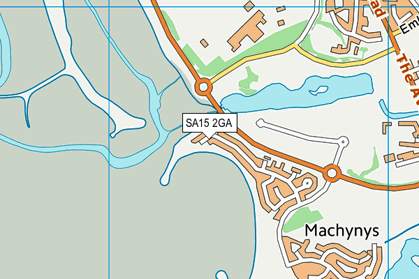 SA15 2GA map - OS VectorMap District (Ordnance Survey)