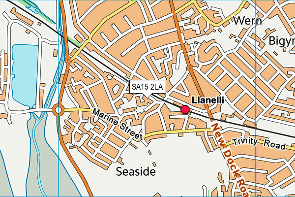 SA15 2LA map - OS VectorMap District (Ordnance Survey)