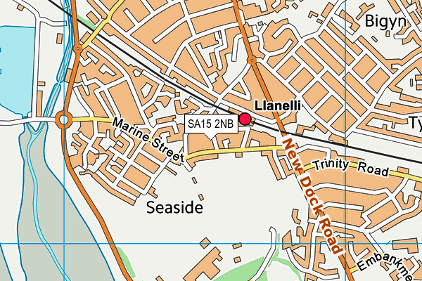 SA15 2NB map - OS VectorMap District (Ordnance Survey)