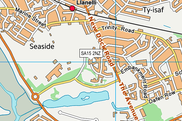 SA15 2NZ map - OS VectorMap District (Ordnance Survey)