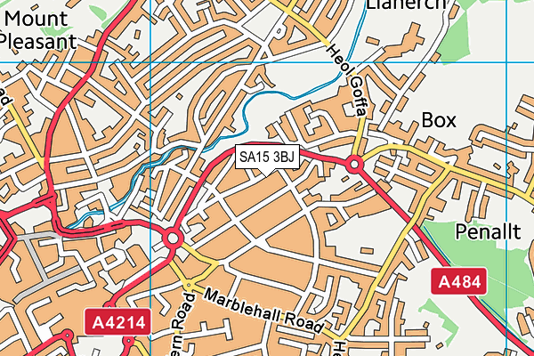 SA15 3BJ map - OS VectorMap District (Ordnance Survey)