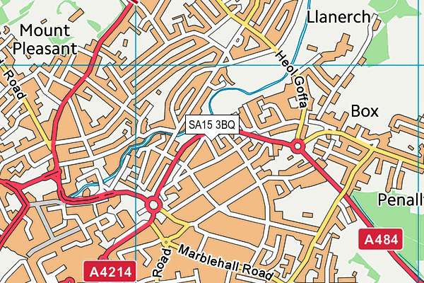 SA15 3BQ map - OS VectorMap District (Ordnance Survey)