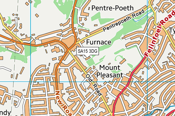 SA15 3DG map - OS VectorMap District (Ordnance Survey)