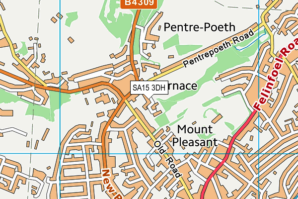 SA15 3DH map - OS VectorMap District (Ordnance Survey)