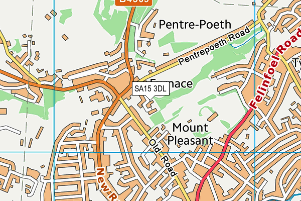 SA15 3DL map - OS VectorMap District (Ordnance Survey)