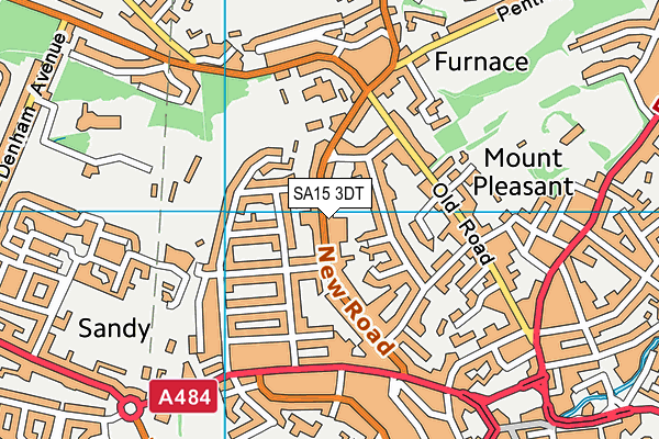 SA15 3DT map - OS VectorMap District (Ordnance Survey)