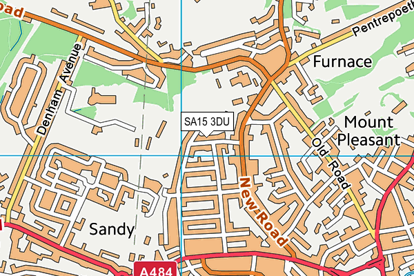 SA15 3DU map - OS VectorMap District (Ordnance Survey)