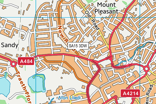 SA15 3DW map - OS VectorMap District (Ordnance Survey)