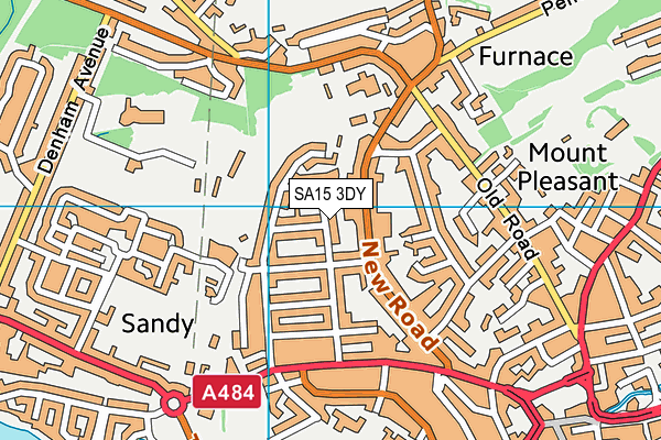 SA15 3DY map - OS VectorMap District (Ordnance Survey)