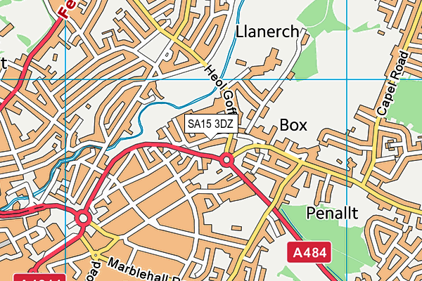 SA15 3DZ map - OS VectorMap District (Ordnance Survey)